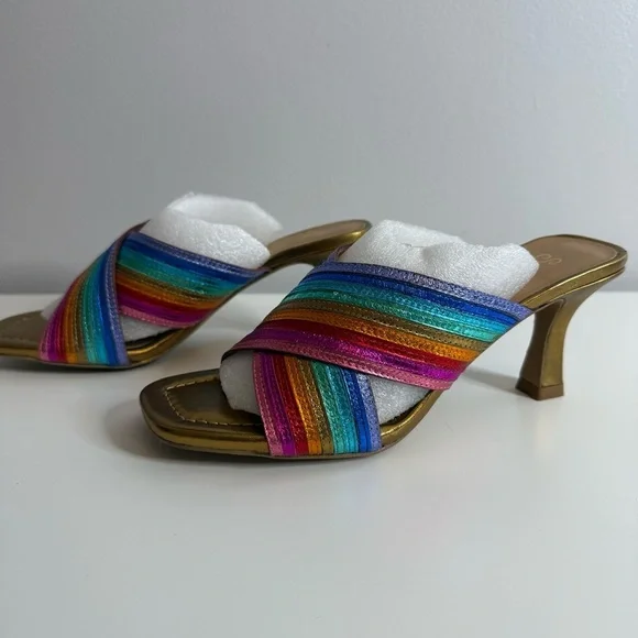 Seychelles Fleet Rainbow Heeled Sandals NWOT US 6.5 - Picture 5 of 9